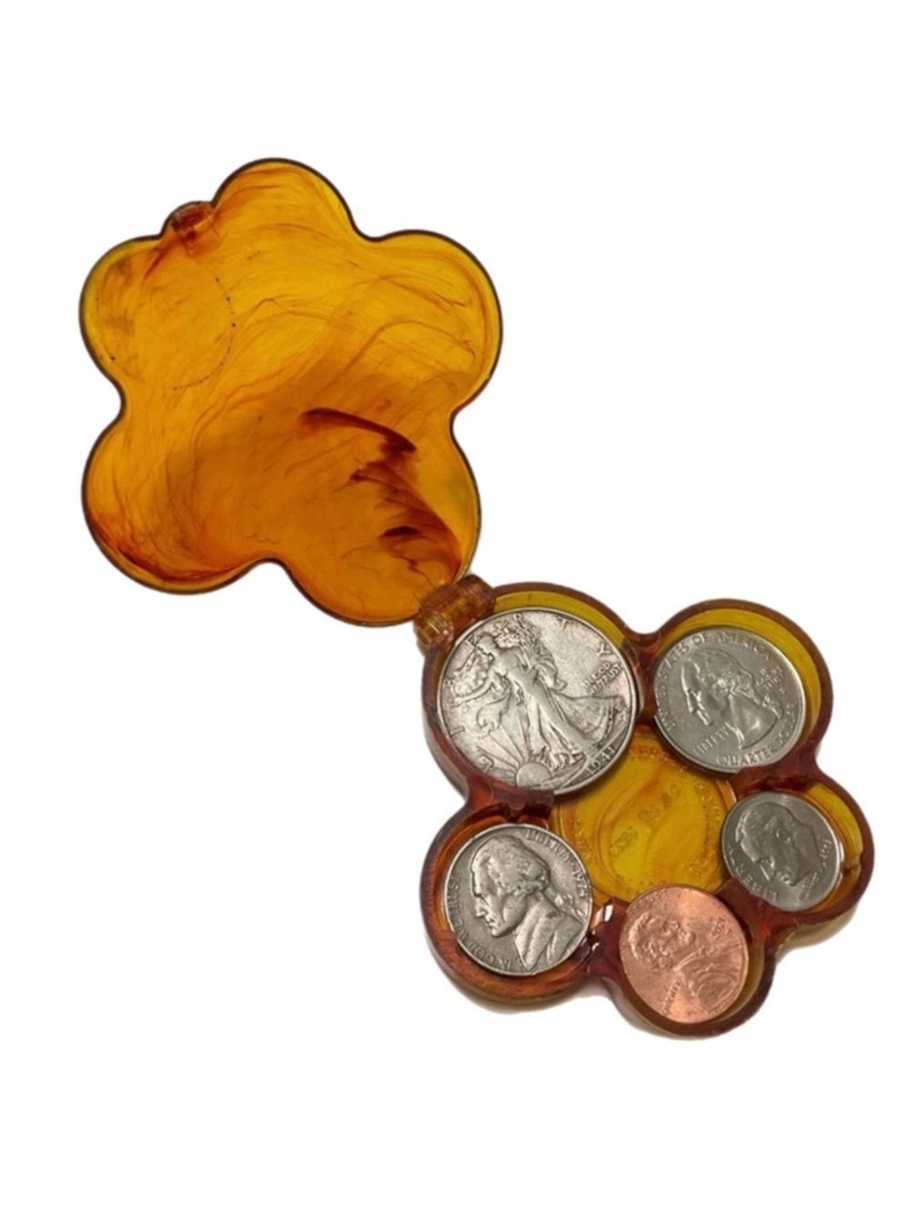 Vintage Tortoise Plastic Coin Keeper/Holder by Sunset Sales Hollywood